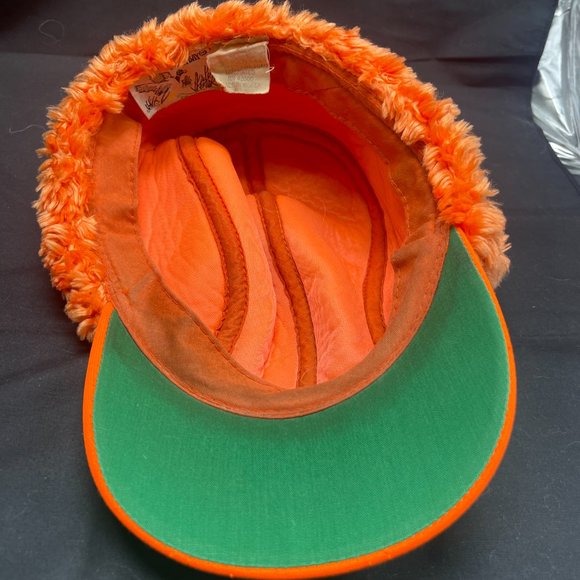 Vintage 1950's Duck Bay Hunter Orange Winter Cap with Ear Flaps Size M - Picture 7 of 9